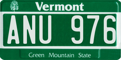 VT license plate ANU976