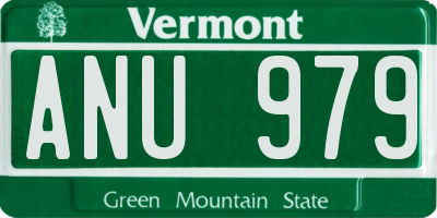 VT license plate ANU979