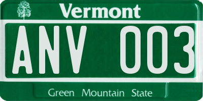 VT license plate ANV003