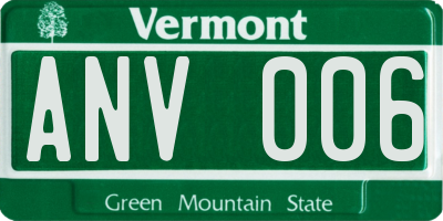 VT license plate ANV006