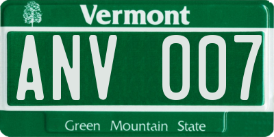VT license plate ANV007