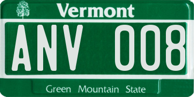 VT license plate ANV008