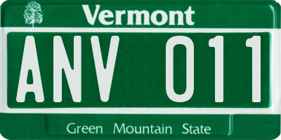 VT license plate ANV011