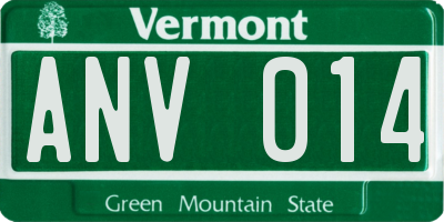 VT license plate ANV014