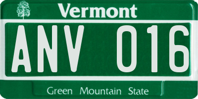 VT license plate ANV016