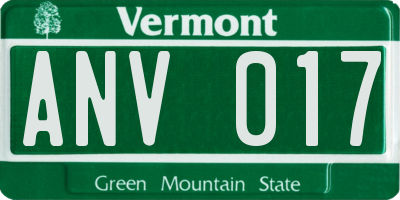 VT license plate ANV017