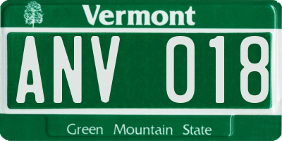 VT license plate ANV018