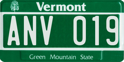 VT license plate ANV019