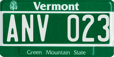 VT license plate ANV023