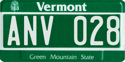 VT license plate ANV028