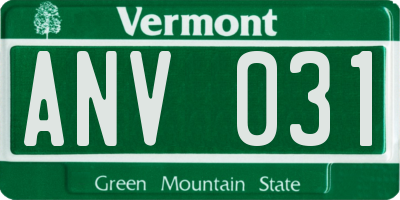 VT license plate ANV031