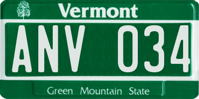 VT license plate ANV034