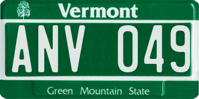VT license plate ANV049