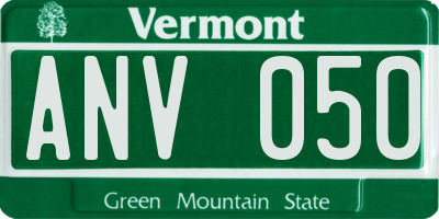 VT license plate ANV050
