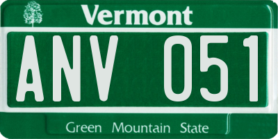 VT license plate ANV051
