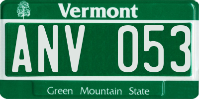 VT license plate ANV053