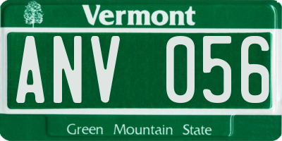 VT license plate ANV056