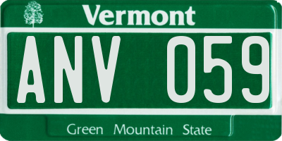 VT license plate ANV059