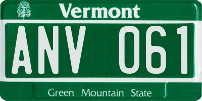 VT license plate ANV061