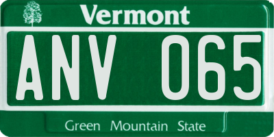 VT license plate ANV065