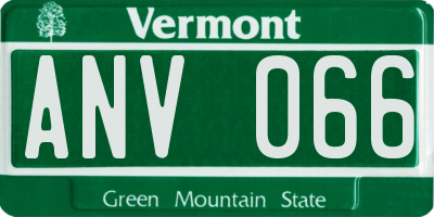 VT license plate ANV066