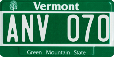 VT license plate ANV070