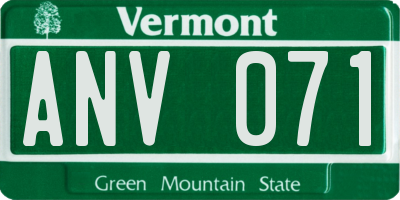 VT license plate ANV071
