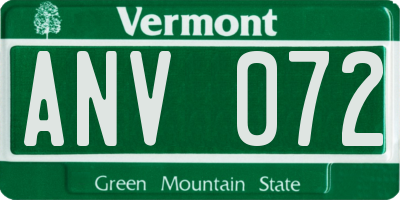 VT license plate ANV072