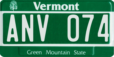 VT license plate ANV074