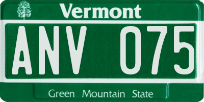 VT license plate ANV075