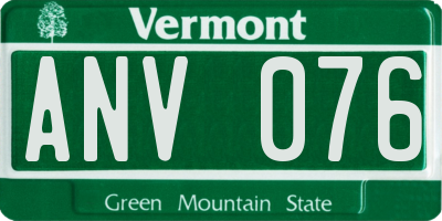 VT license plate ANV076