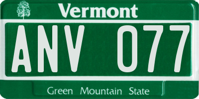 VT license plate ANV077
