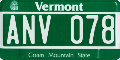 VT license plate ANV078
