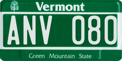VT license plate ANV080