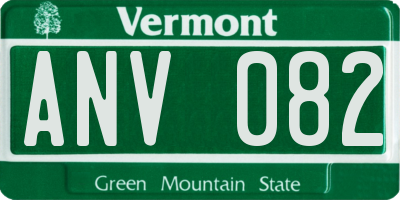 VT license plate ANV082