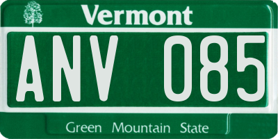 VT license plate ANV085