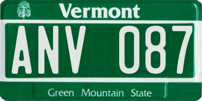 VT license plate ANV087