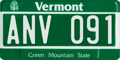 VT license plate ANV091