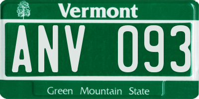 VT license plate ANV093