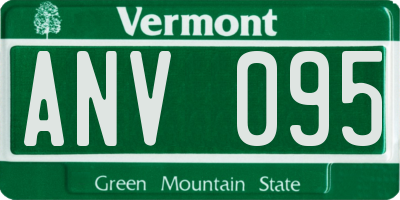 VT license plate ANV095