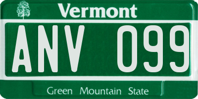 VT license plate ANV099