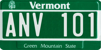 VT license plate ANV101
