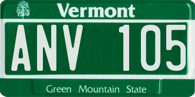 VT license plate ANV105