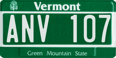 VT license plate ANV107