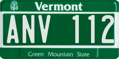 VT license plate ANV112
