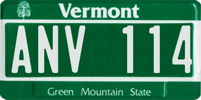VT license plate ANV114