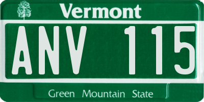 VT license plate ANV115