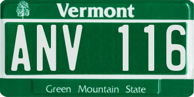 VT license plate ANV116