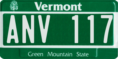 VT license plate ANV117