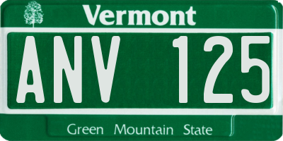 VT license plate ANV125